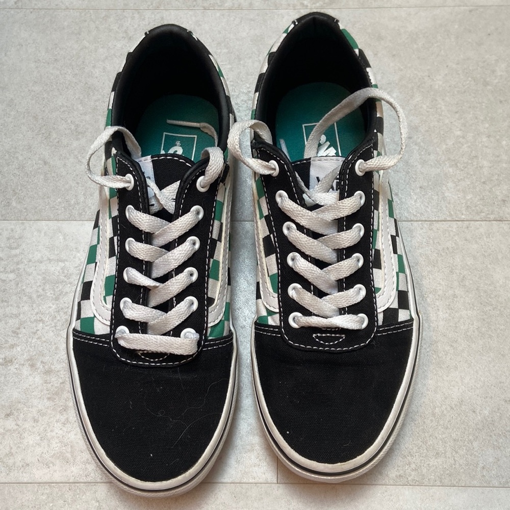 Black & green Vans